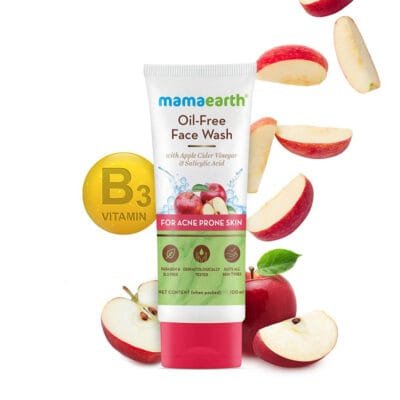 Mamaearth Oil Free Face Wash with Apple Cider Vinegar & Salicylic Acid, 100ml, Deep Cleansing, Oil Control, Acne-Free Skin