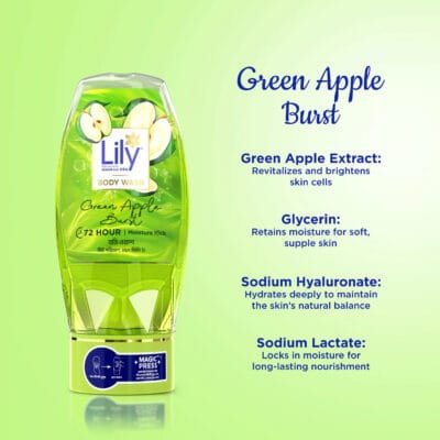 Lily Green Apple Burst Body Wash, 250 ml